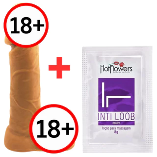 Kit com Pênis Realístico de Borracha 14,5 X4,6CM Consolo de borracha com Escroto de borracha Pau de borracha -kit Sex shop