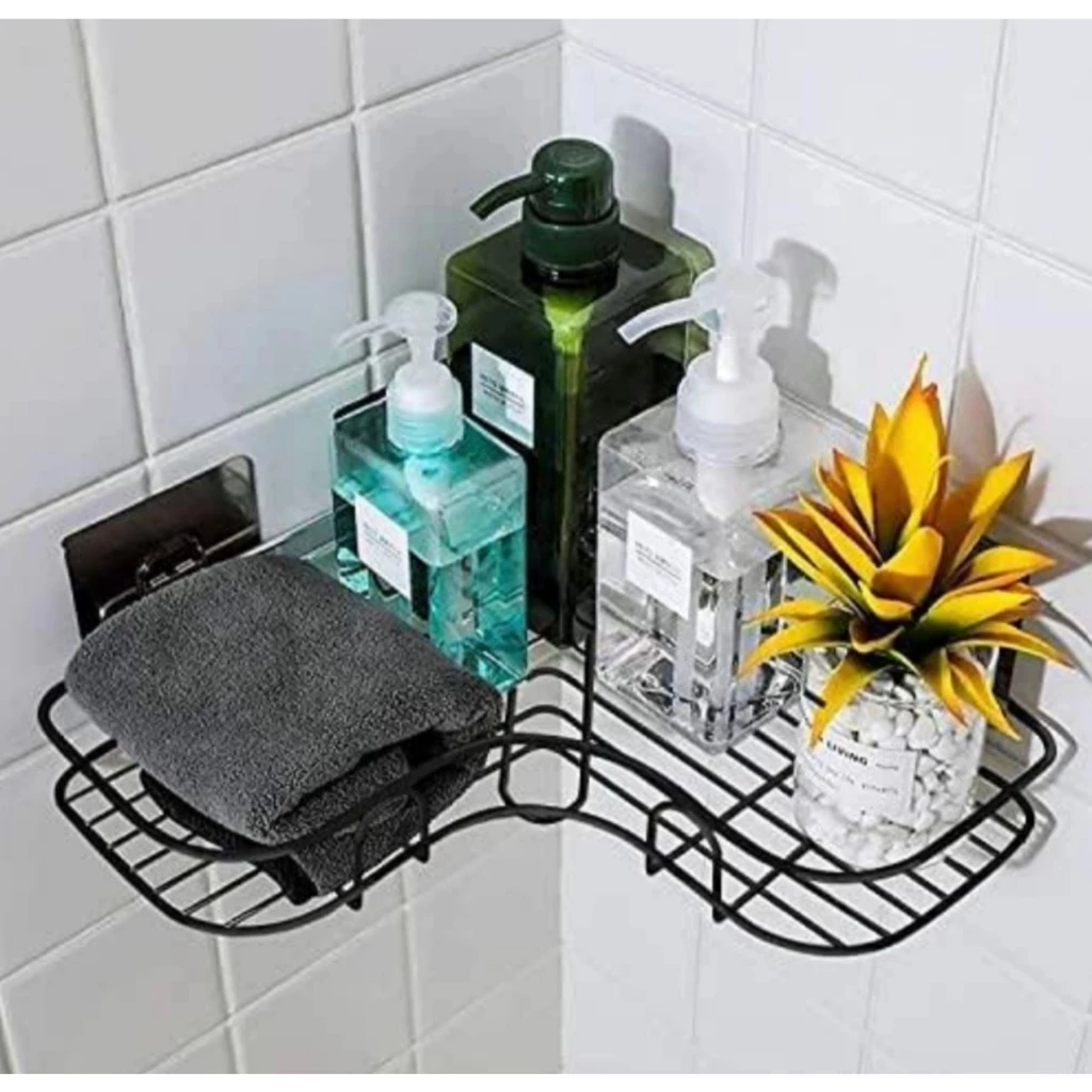 Kit 2 Prateleiras Suporte Com Alto Adesivos Para Parede Banheiro Cozinha lavanderia Shampoo E Sabonete