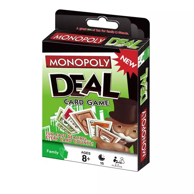 Jogo de cartas monopoly deal negociações cobradores de divida hasbro idioma inglês treinar inglês
