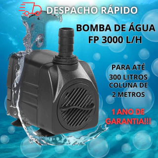 Bomba Submersa FP 3000 LT/H Para Aquário Fonte Lago Cascata Fish Prime Na Cor Azul ou Preto