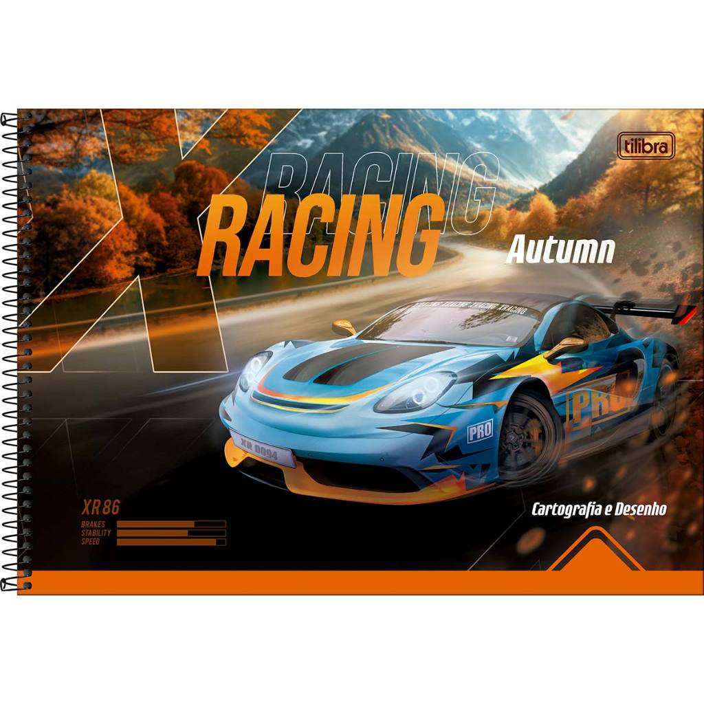 Caderno de Cartografia e Desenho Espiral Capa Dura X-Racing 80 Folhas ...
