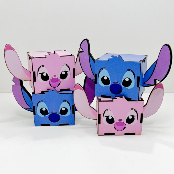 5/10/15/20PCS Mini Cubos Stitch Em MDF - Lembrancinha Porta Bombom ...