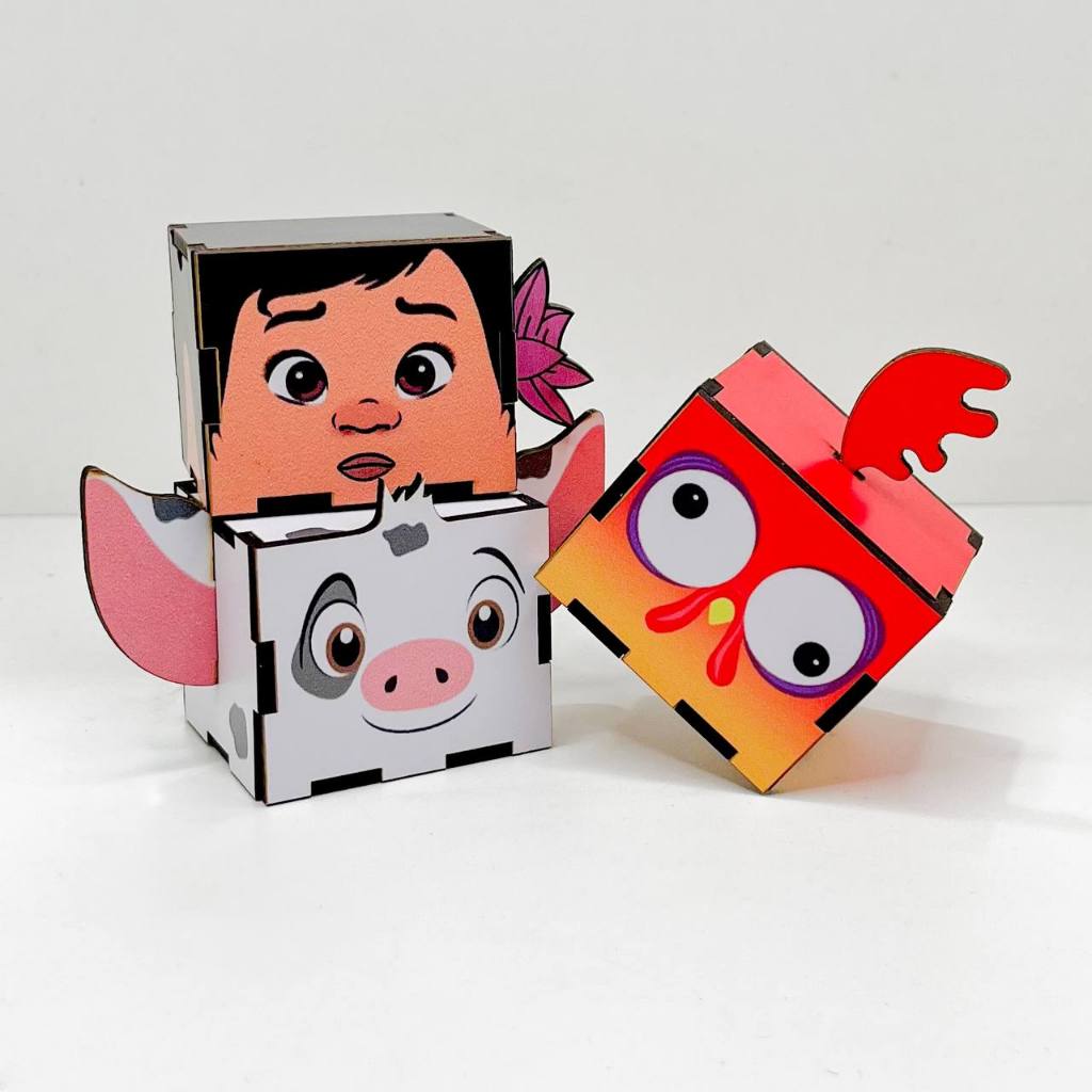 5/10/15/20PCS Mini Cubos Moana Baby em MDF - Lembrancinha Porta Bombom ...