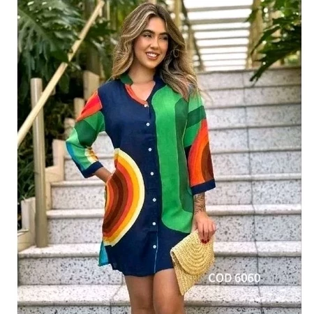 Tunica indiana estampada - linda e elegante