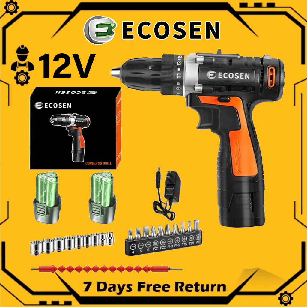 Furadeira Parafusadeira a bateria 3/8" 12 volts 0-380rpm / 0-1300rpm 3900mah