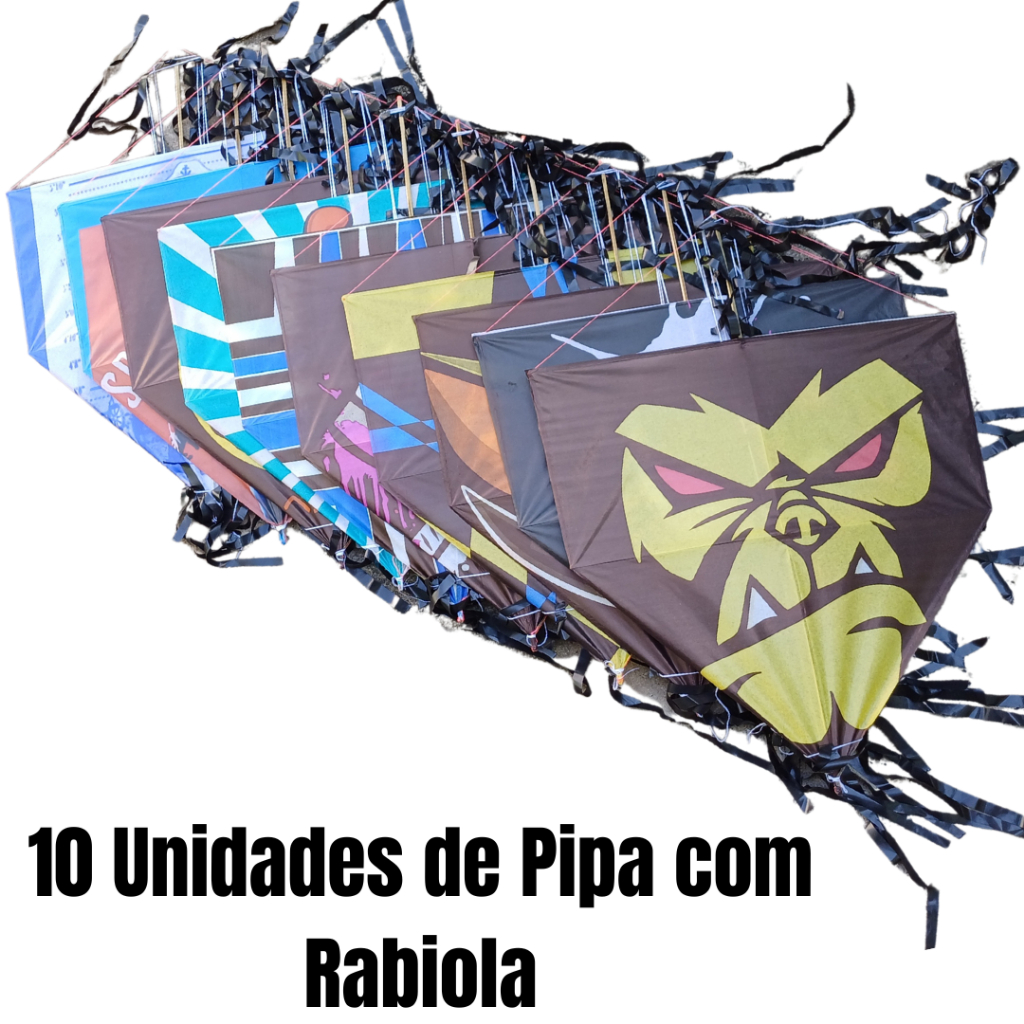 Kit 10 Pipas com Rabiola 50 cm | Shopee Brasil