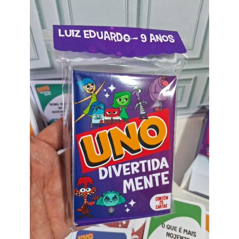 Uno Personalizado - Inside Out II - Lembrancinha Personalizada Divertidamente 2 - Personalizado para Festa