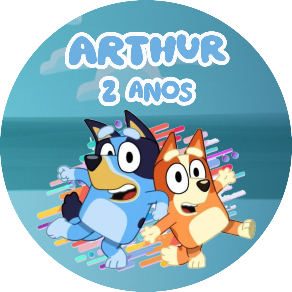 Adesivos 6 cm Bluey Personalizados-