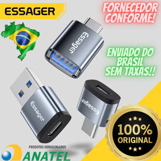 Adaptador entrada USB tipo C/tipo USB A ORIGINAL ESSAGER para cabo celular samsung, xiaomi, iphone