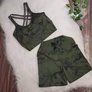 Conjunto Shorts Top Trançado Marmorizado Suplex