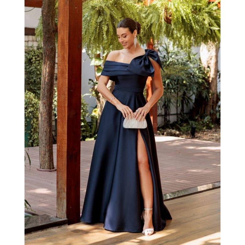 zibeline vestido de festa formatura azul royal