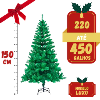 Árvore Natal Verde 1,5 Metros 450/300/220 Galhos 150Cm Cheia Tradicional Pinheiro