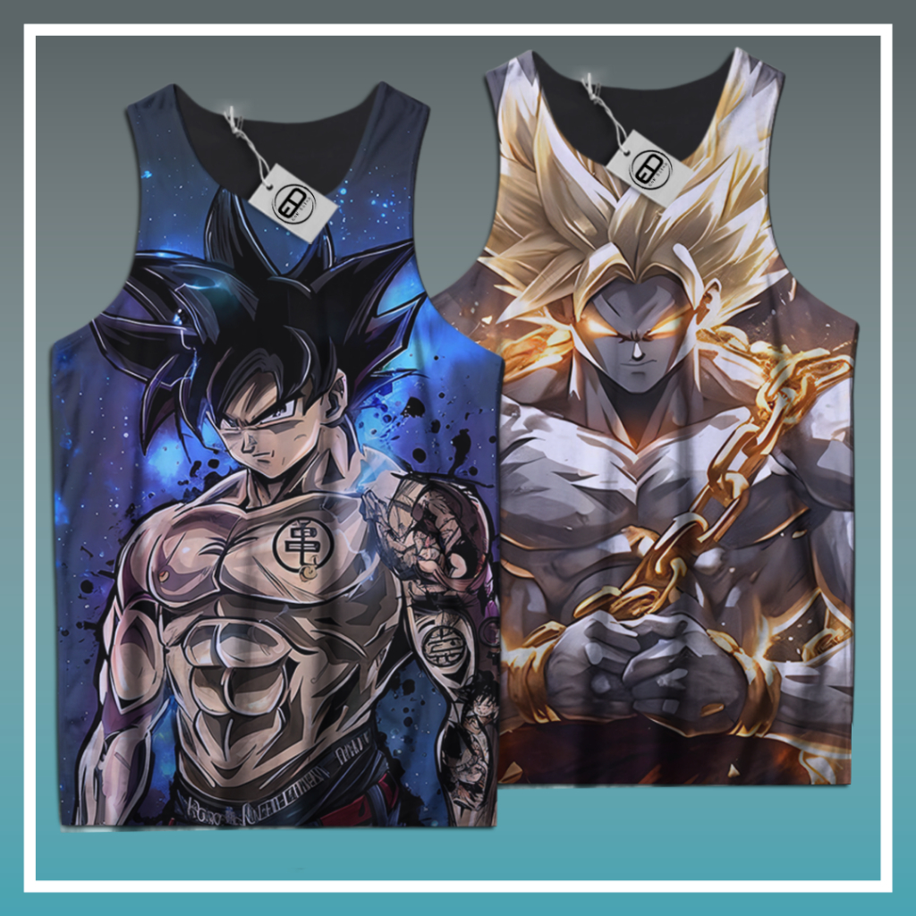 Kit com 2 Regatas Masculina Longline Barra Reta Dragon Ball