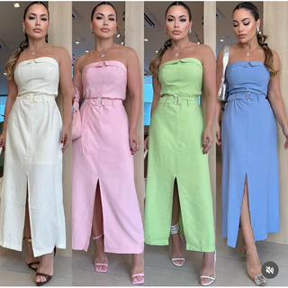 feminina vestido midi tomar de caiu tecido alfaiataria -701
