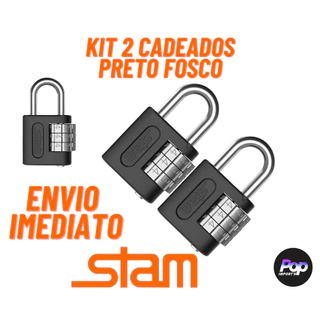 Cadeado STAM Com Segredo Senha 25mm Em Zamac PRETO FOSCO