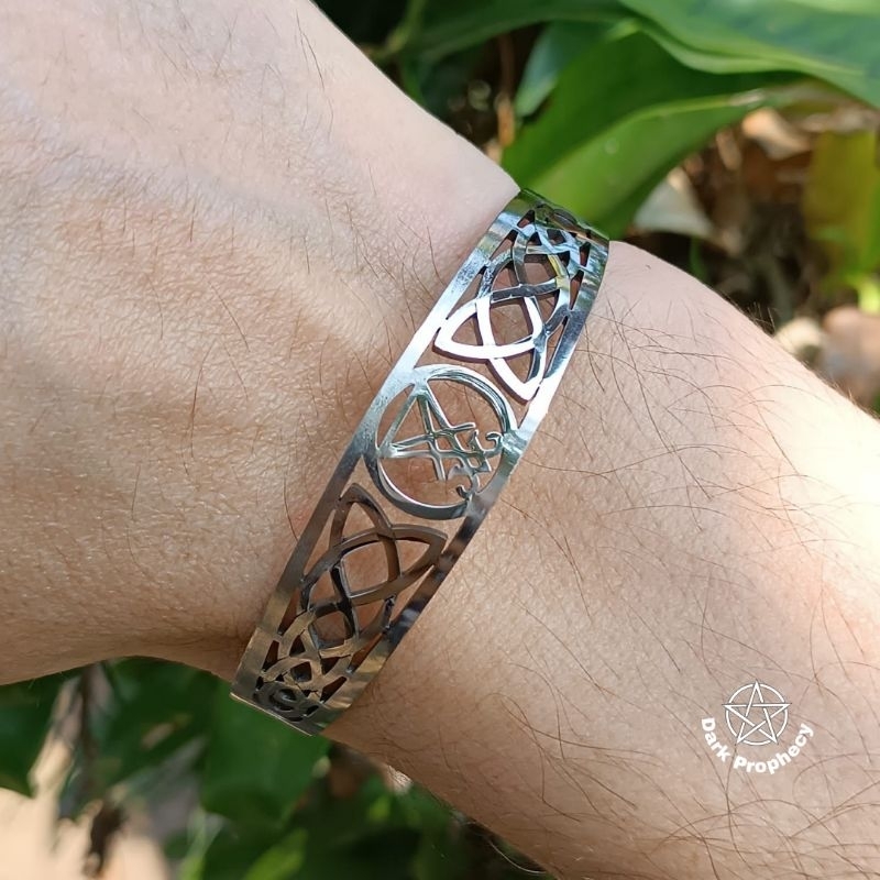 Bracelete Sigilo de Lucífer Aço Inoxidável Hipoalergênico