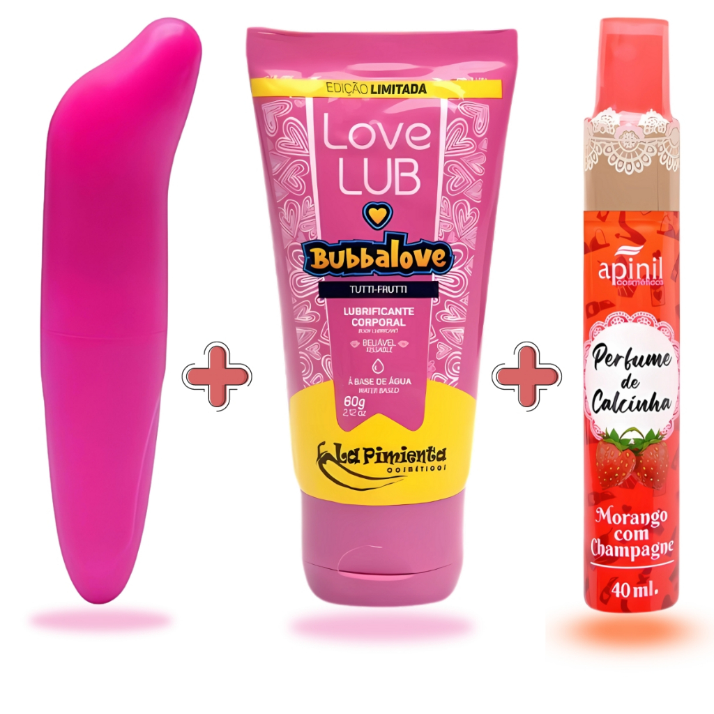 Kit Vibrador Golfinho Ponto G Lubrificante Love Lub Bubbalove Perfume De Calcinha Sensual 3952