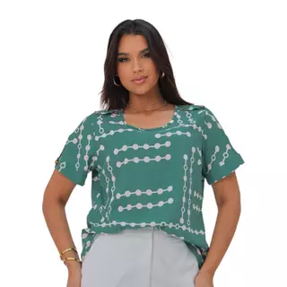 BLUSA DECOTE REDONDO - COM BOTÃO