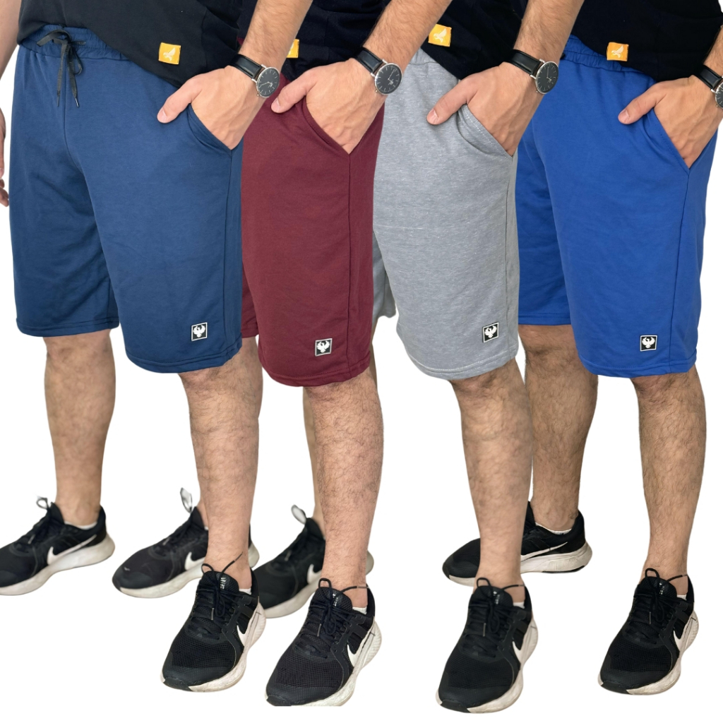 4 Bermuda Moletom Masculina Academia Leve Treino Confortável