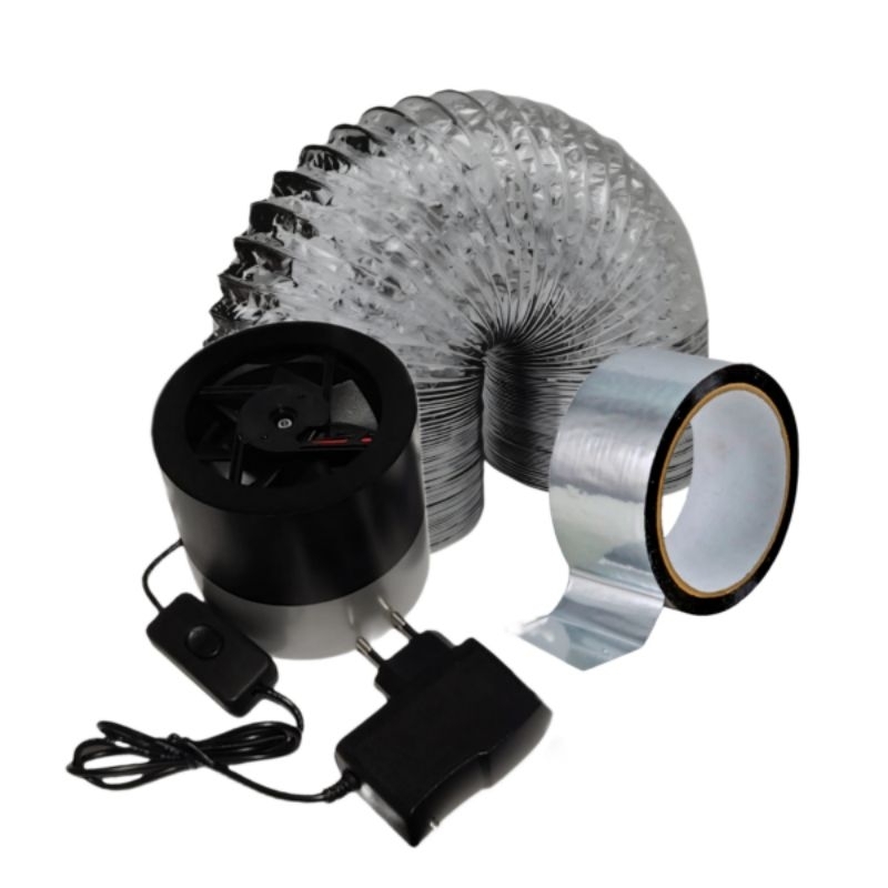 Exaustor Grow com Filtro de Carvão Ativado - Indoor Baixo Consumo 12v