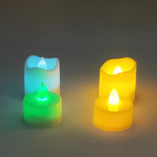 Kit c/ 24 Mini Vela Branca com Led Colorida Piscante
