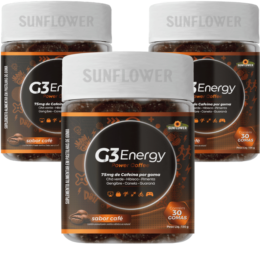 Cafeína em Goma Energético Pré Treino Power Coffee - 75mg de