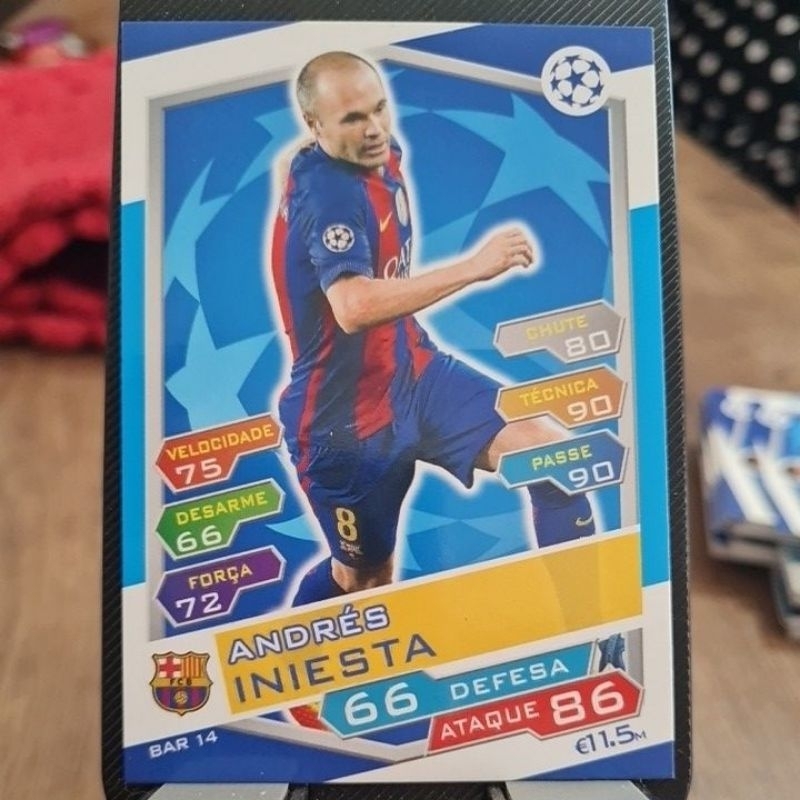 Card BAR14 ANDRÉS INIESTA FC BARCELONA da Coleção Match Attax
