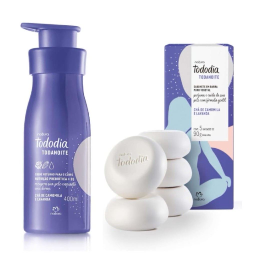 Kit Natura Tododia Hidratante e Sabonete Todanoite Chá de Camomila e ...