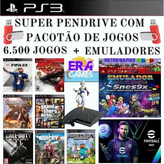 Pendrive para Ps3 com mais de 6.500 mil jogos ps3 + emuladores para ps3