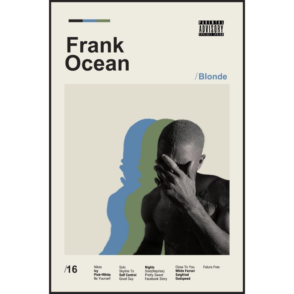 Poster Frank ocean 42x30cm Tamanho Grande Capa de Álbum Blond