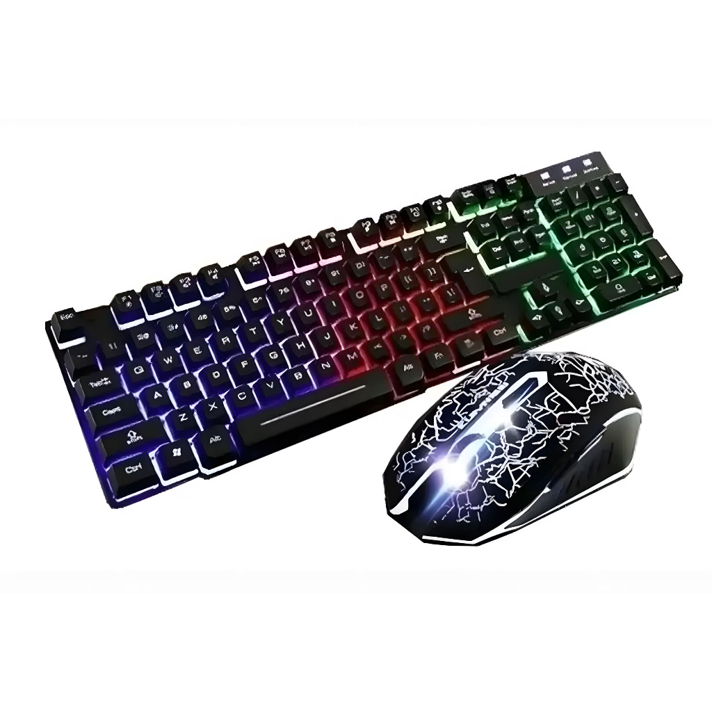 Kit Teclado e Mouse Gamer Com Fio LED Anti Ghosting ABNT2 USB