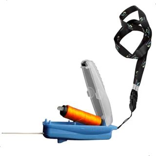 ElastCase 2x1 Porta Elastricot Com Iscador Garra Peixe + Elastricot 100m Elástico Amarra Segura Isca para Pesca de praia Surfcasting