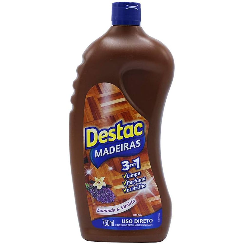Destac Limpador de Pisos Destac Uso Direto na Madeira 750ml | Shopee Brasil