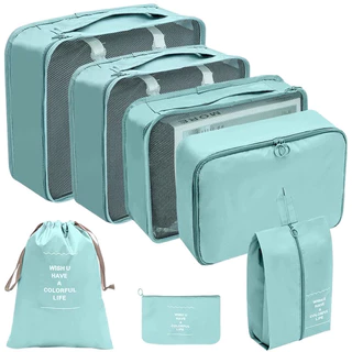 KIT 7 Peças Necessaire Organizador De Mala De Bagagem Viagem