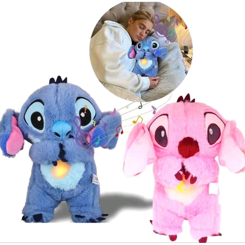 Stitch Pelúcia Que Respira Alivia Ansiedade Com Som