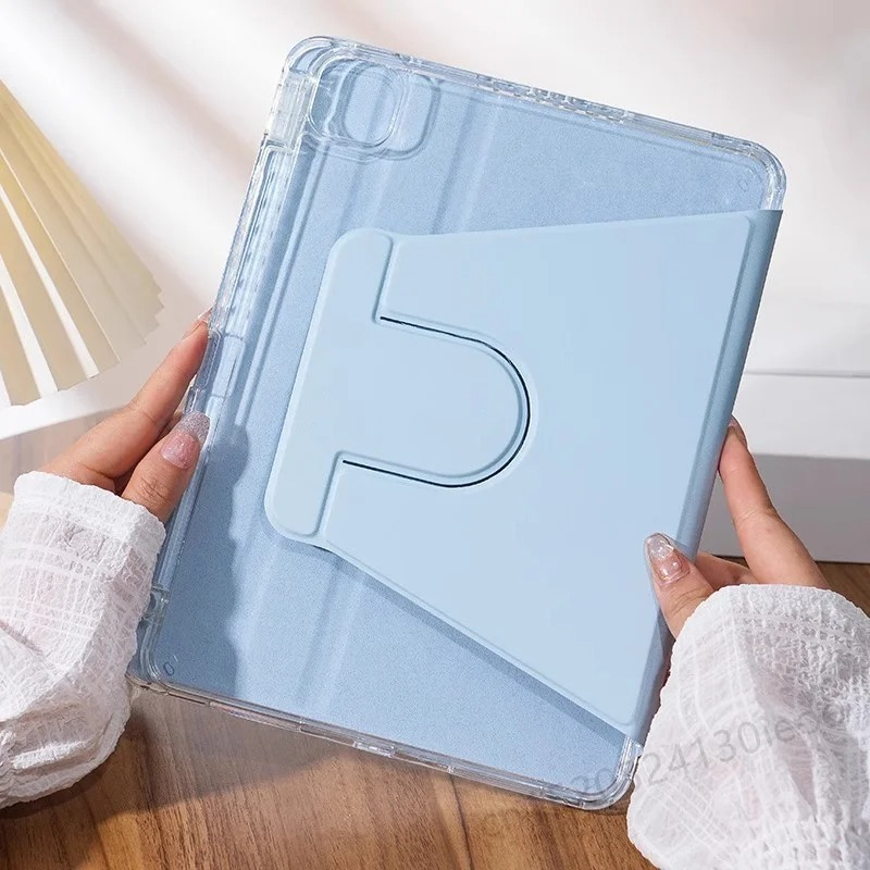 Capa de Acrílico com suporte do lápis, rotação de 360 graus, iPad 10 7 8 AIR 11 5 4 3 PRO 11