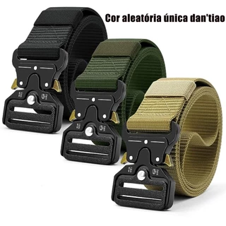 Moda Cinto Largo Masculino Nylon Fivela Liga de Zinco e Engate Rápido