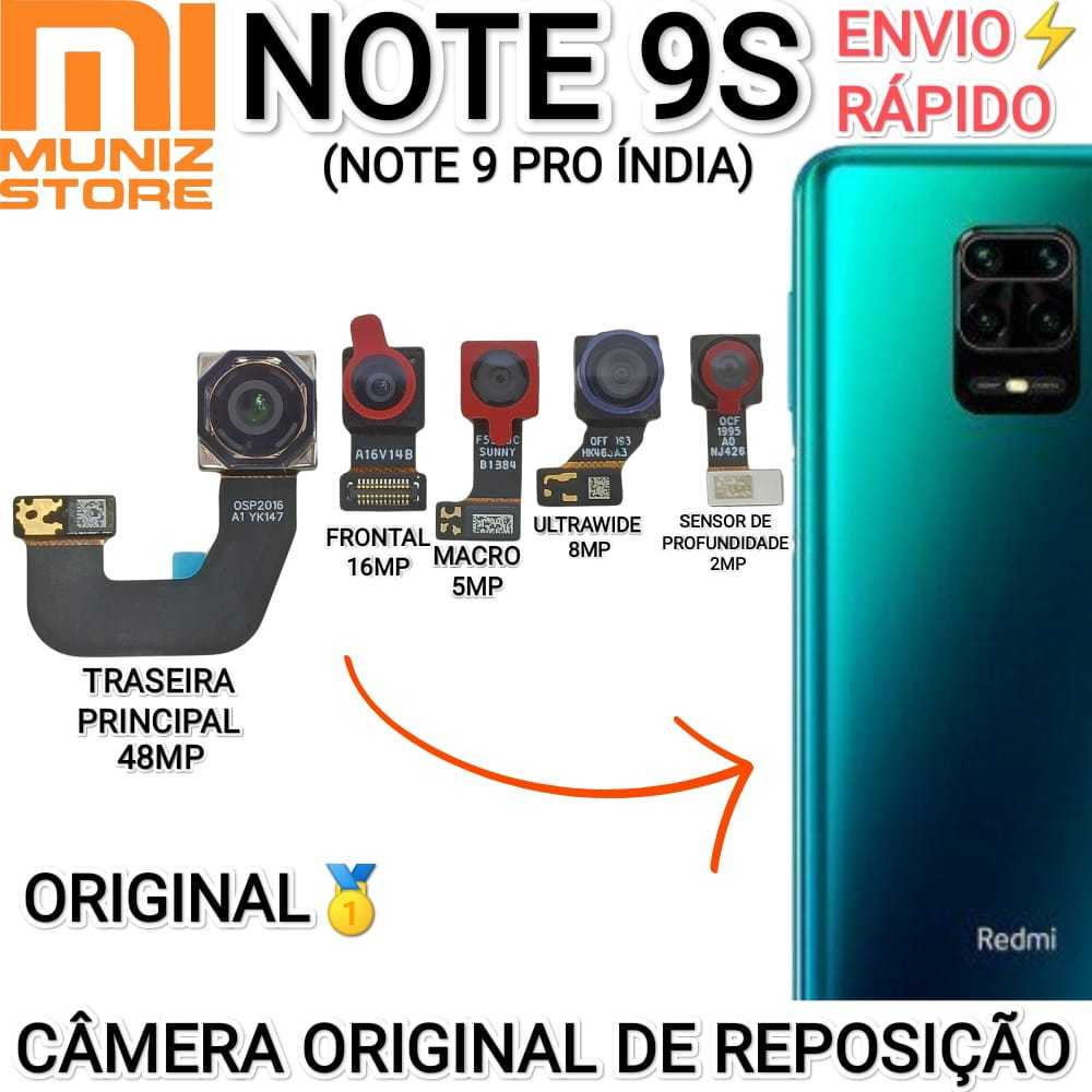 Lentes Redmi Note 9S/Pro Câmeras 48MP Frontal/Traseira/Macro Câmera de ...