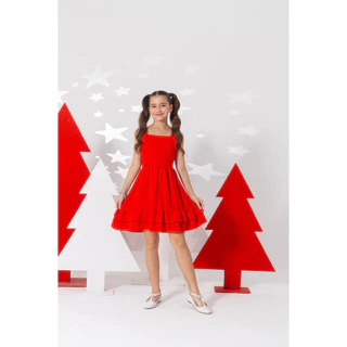 Vestido Infantil Menina Natal Ano Novo Modinha Midi Soltinho Fresquinho Moda Juvenil Blogueirinha
