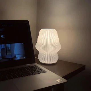 Luminaria Mesa Abajur Led Portátil ONDULADO Decoracao Diversos Presente Quarto Casa Geometrica Luxo