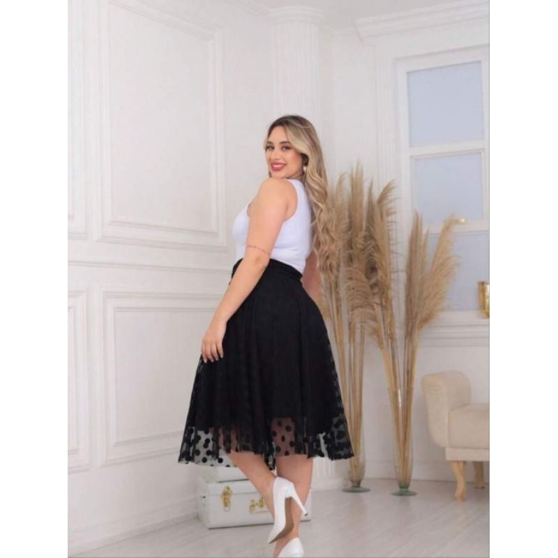 Saia Tule Midi Godê Moda Evangélica Feminina Shopee Brasil
