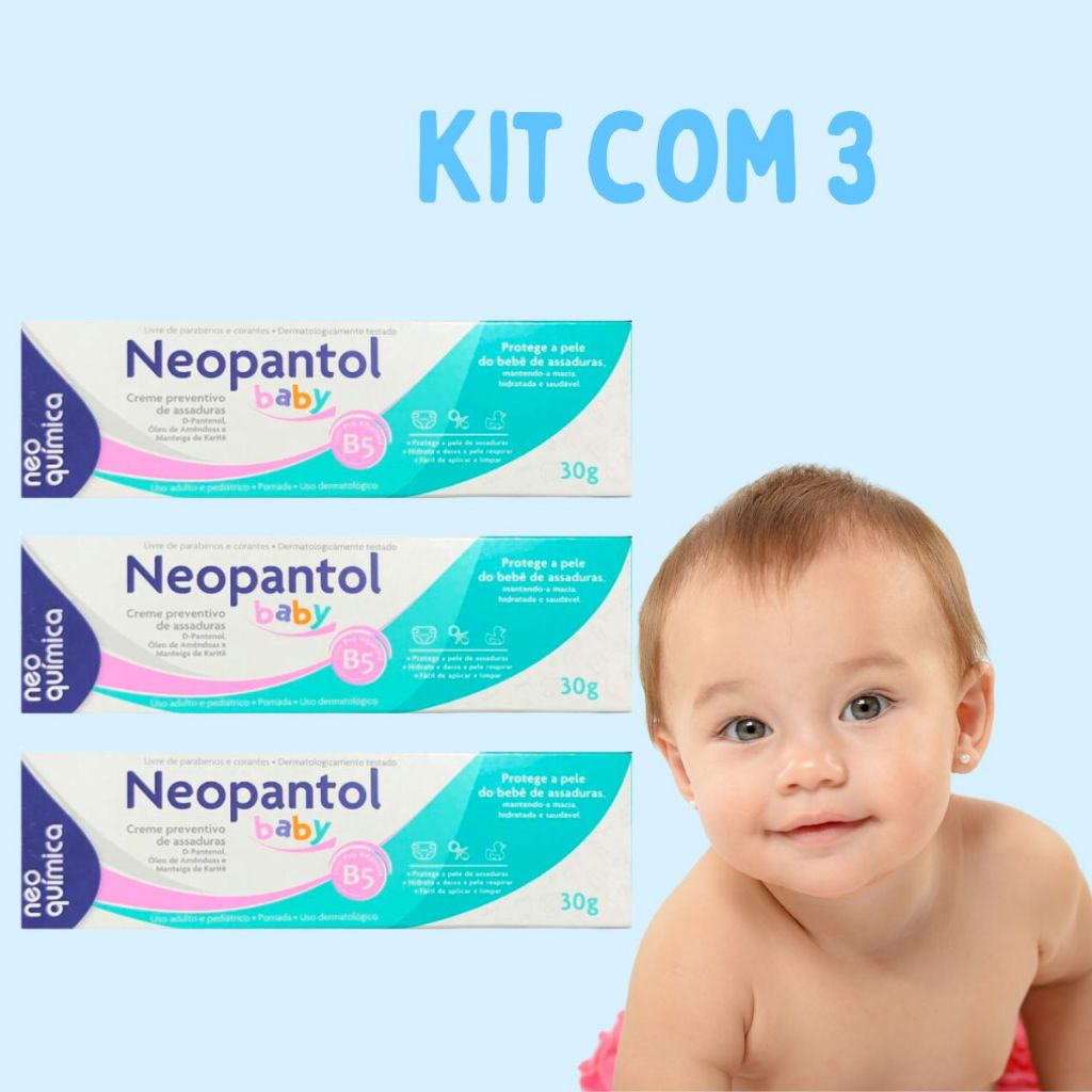 Pomada assadura Neopantol creme para Assadura fissura e pele seca 30g ...