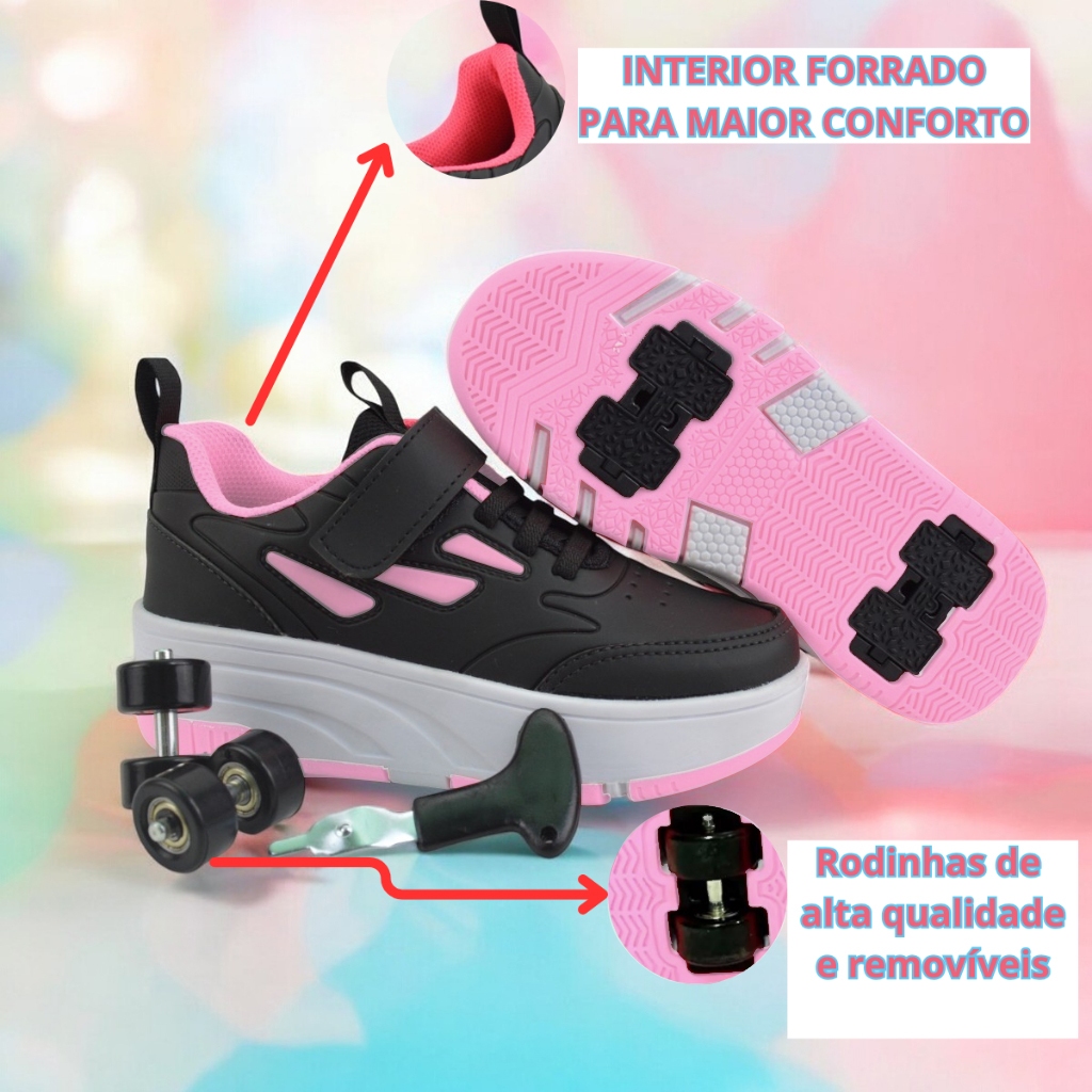 TENIS INFANTIL BOX200 SKATE RODINHA CALCE FACIL PRONTA ENTREGA