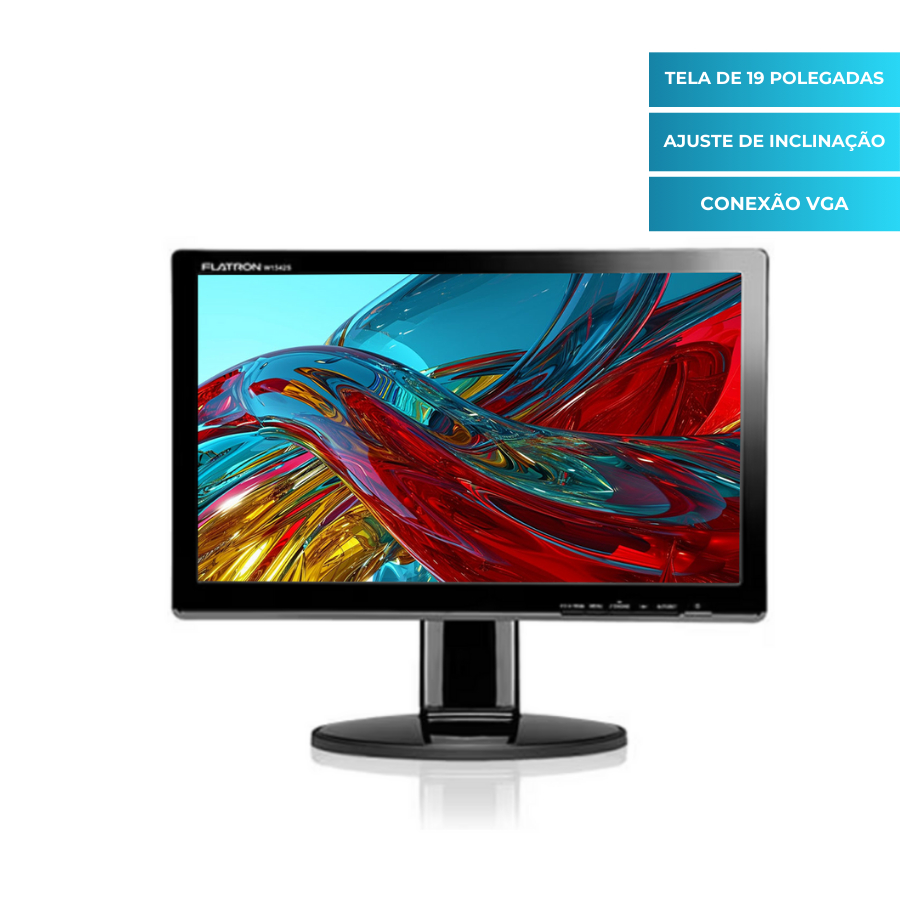 Monitor LCD 19 Polegadas Widescreen VGA com Ajuste de Inclinação VESA ...