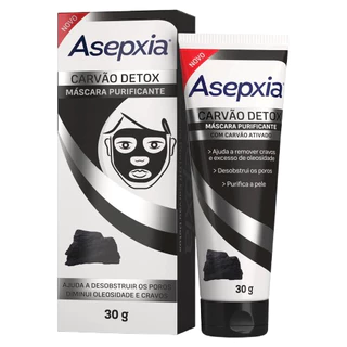 Máscara Peel off Carvão Detox Anti-acne 30g Asepxia em Oferta na Shopee