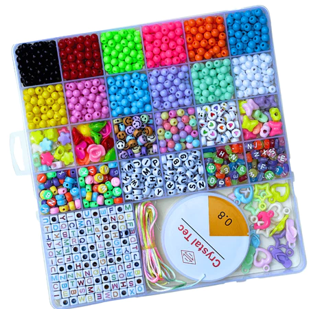 Kit miçangas para fazer pulseira infantil com 1800 pçs