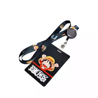 Porta Crachá Do Luffy One Piece Emborrachado Com Cordão
