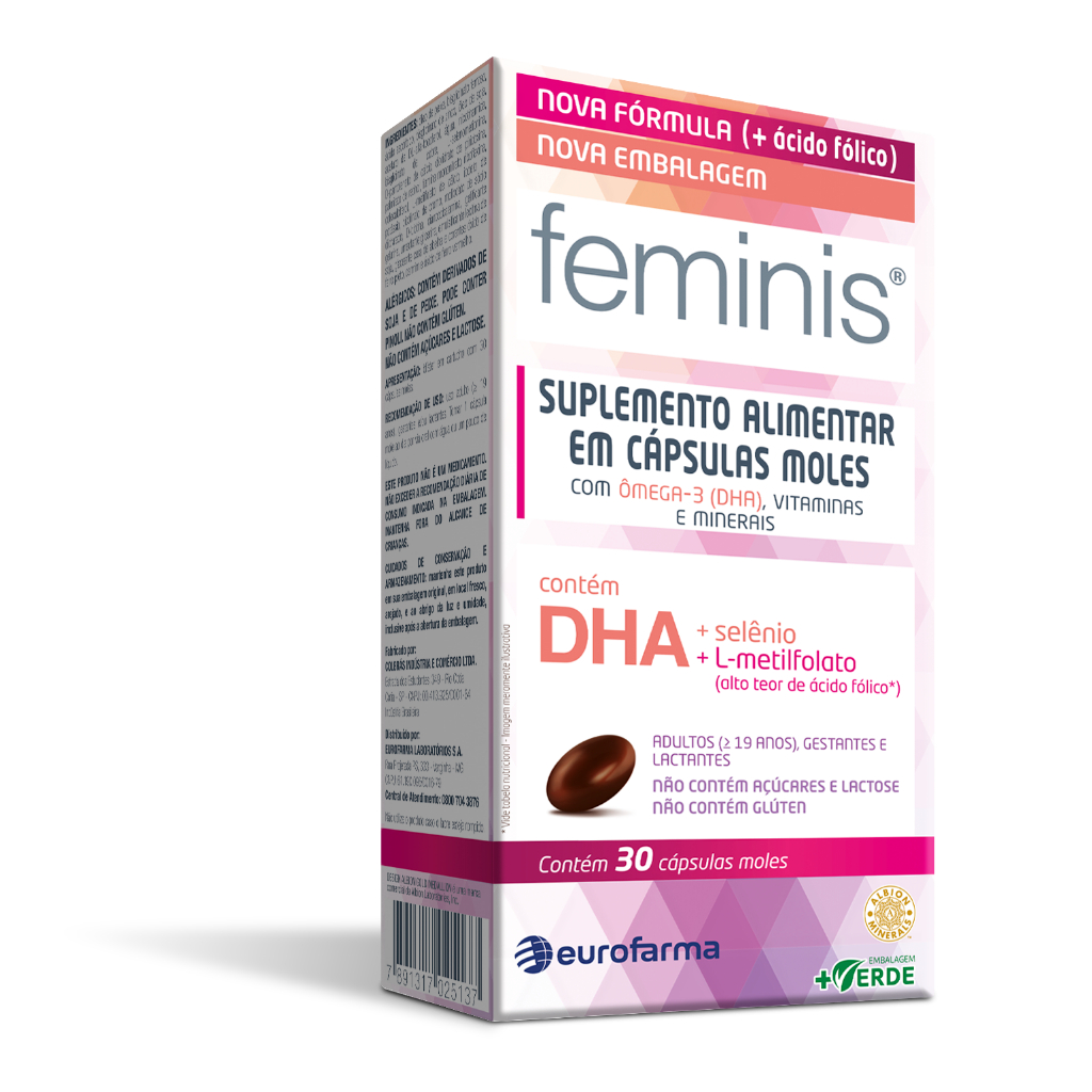 Feminis 30 capsulas vitamina gestante gravida | Shopee Brasil