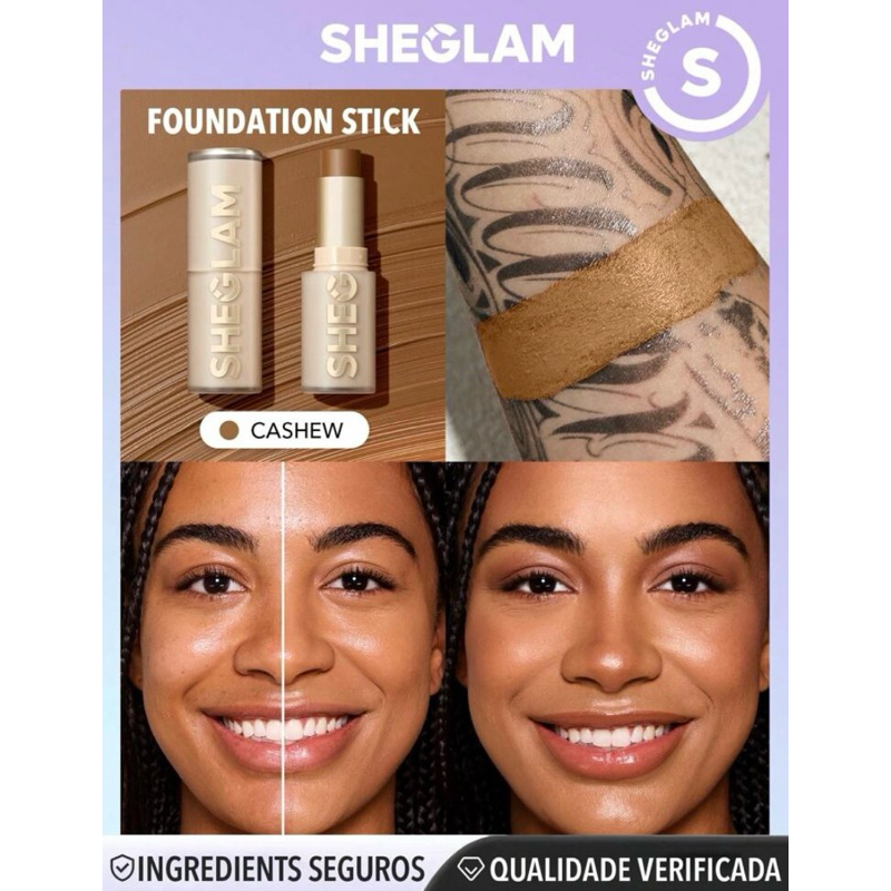 Base em Bastão Sheglam pele Morena | Shopee Brasil