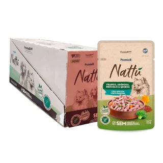 Kit 20un. Ração Úmida Premier Nattu Sachê Cães Adultos Porte Pequeno Frango, Abóbora, Brócolis e Quinoa 85g em Oferta na Shopee